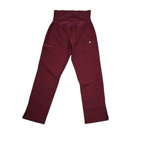 Figs Straight Leg Scrub Pants in Burgundy